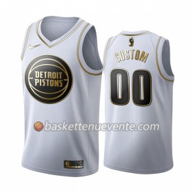 Maillot Basket Detroit Pistons Personnalisé 2019-20 Nike Blanc Golden Edition Swingman - Homme